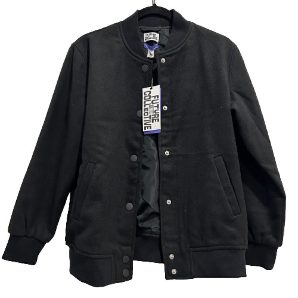 Future Collective Kahlana Barfield Brown Black Bomber Jacket Women’s Size XS